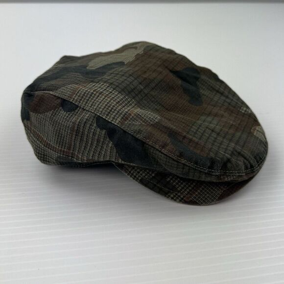 babyGap Baby Newsboy Cap 12-18 Months Brown Camo Plaid Flat Golf Driver Hat - Picture 6 of 10